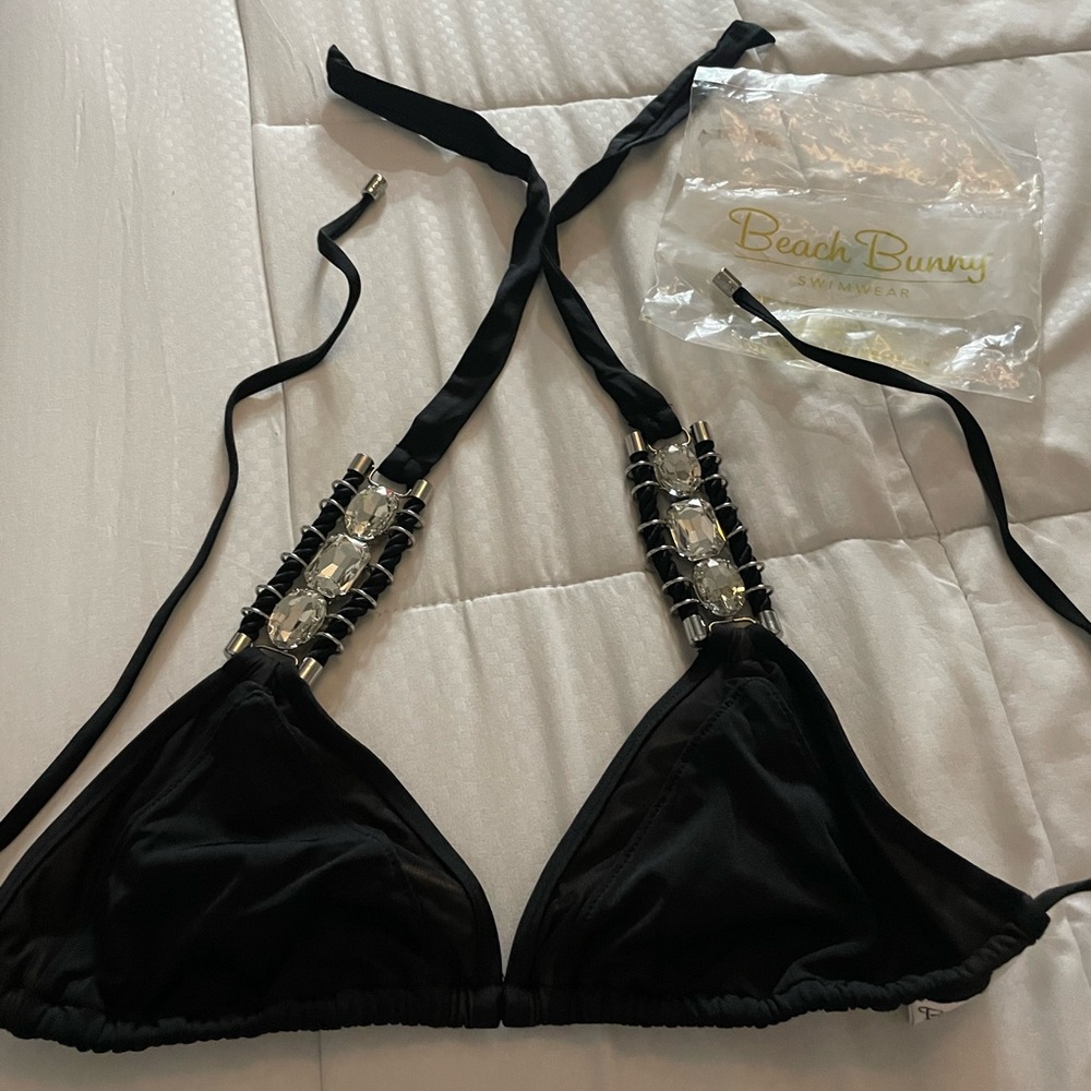 Beach Bunny Black Embellished All roped up. ***Top only. Great condition.